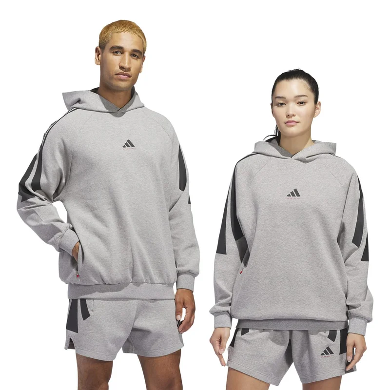 Adidas Grey adidas Basketball Spacer Hoodie (Gender Neutral)  | Best Price UAE
