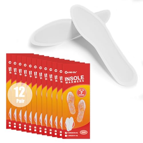 WORLD-BIO Disposable Foot Warmers 12 Pairs, Air Activated Warmer Safe Natural Long Last Up 8 Hours, Foot Warmers Shoes Skiing Camping for Men Women, Size EU:36-40 - Image 1