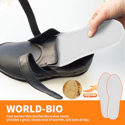 WORLD-BIO Disposable Foot Warmers 12 Pairs, Air Activated Warmer Safe Natural Long Last Up 8 Hours, Foot Warmers Shoes Skiing Camping for Men Women, Size EU:36-40 - Image 4