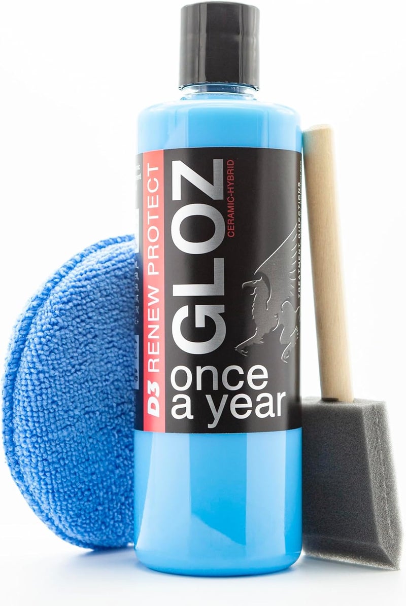 Renew Protect - GLOZ - Real Restoration & True Protection, Dry-Seal Protectant for Tire & Trim, Mid- High Shine, Mats - RV- Motorcycle-Safe, Acrylic Ceramic-Hybrid Protectant, Wash-Proof, 5 min 16oz - Image 1