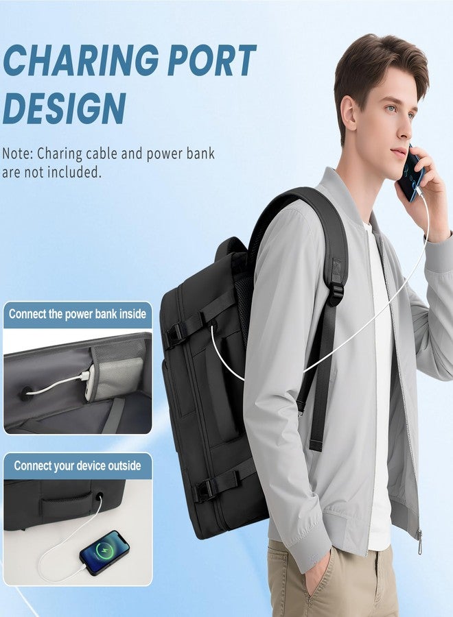 Sinaliy Travel Backpack, Carry on Flight approved Travel Bag with Multi-Pockets, Waterproof 17.3inch Laptop Backpack for Men Women, Black - Image 3