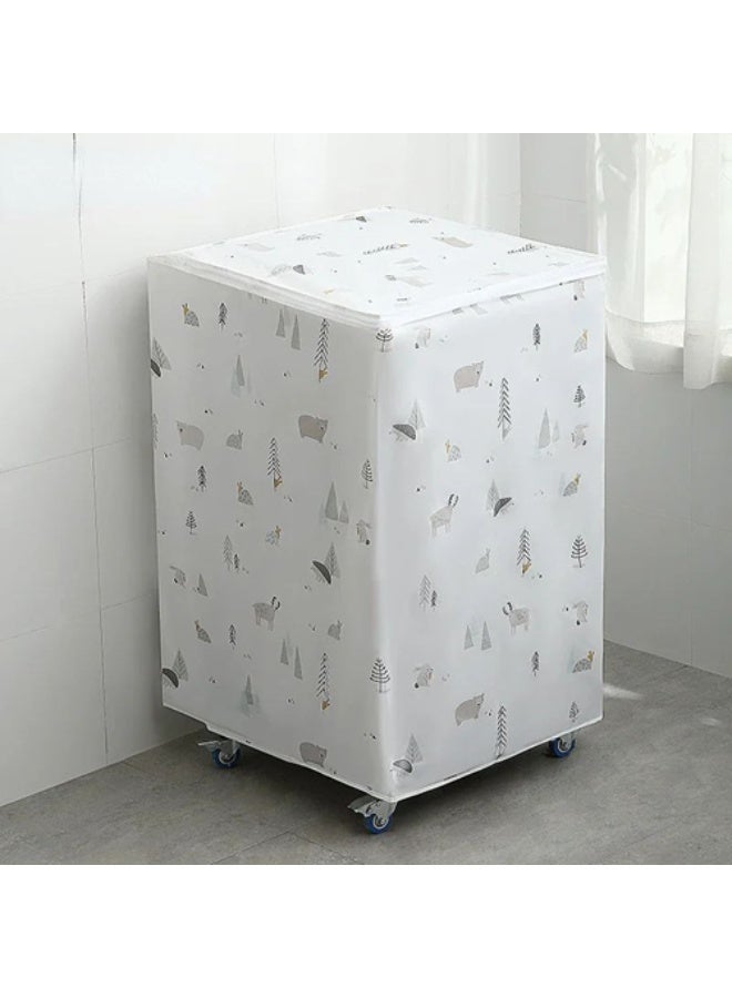 Water and Dust Proof Cover with Zipper For Automatic Washing Machine - Image 3