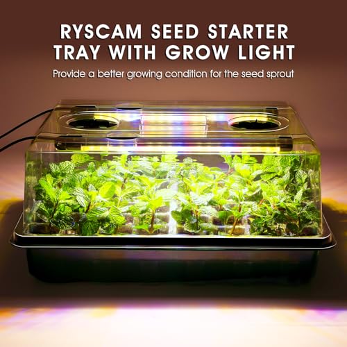 Ryscam Seed Starter Tray with Grow Light, 96-Cell Seed Starter Kit, Seedling Starter Trays with Humidity Domes, Automatic Timer, Adjustable Light Indoor Gardening Plant Germination Trays - Image 2