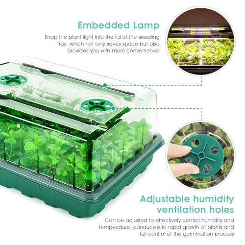 Ryscam Seed Starter Tray with Grow Light, 96-Cell Seed Starter Kit, Seedling Starter Trays with Humidity Domes, Automatic Timer, Adjustable Light Indoor Gardening Plant Germination Trays - Image 5