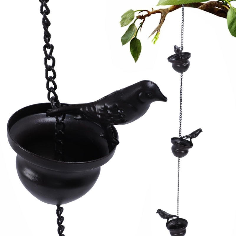 Iron Rain Chain with Cups for Drainage and Decoration 6.5cm 2.6In - Image 5