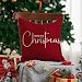Allorry Christmas Pillow Covers Merry Christmas Throw Pillow Decorative Christmas Red Cotton Cloth Linen Cloth Pillow Cover Sofa Cover Decorative Rectangle Length 16X16 inches - Image 2