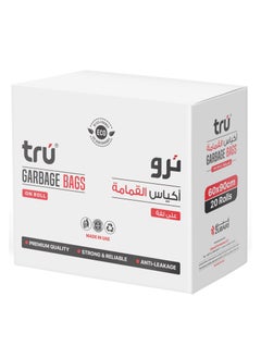 Tru tru Garbage Bags Compact Roll Black 60 x 90cm 30 Gallon (20pc x 20 Rolls) 400bags  - Image 1