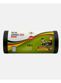Tru tru Garbage Bags Compact Roll Black 60 x 90cm 30 Gallon (20pc x 20 Rolls) 400bags  - Image 3