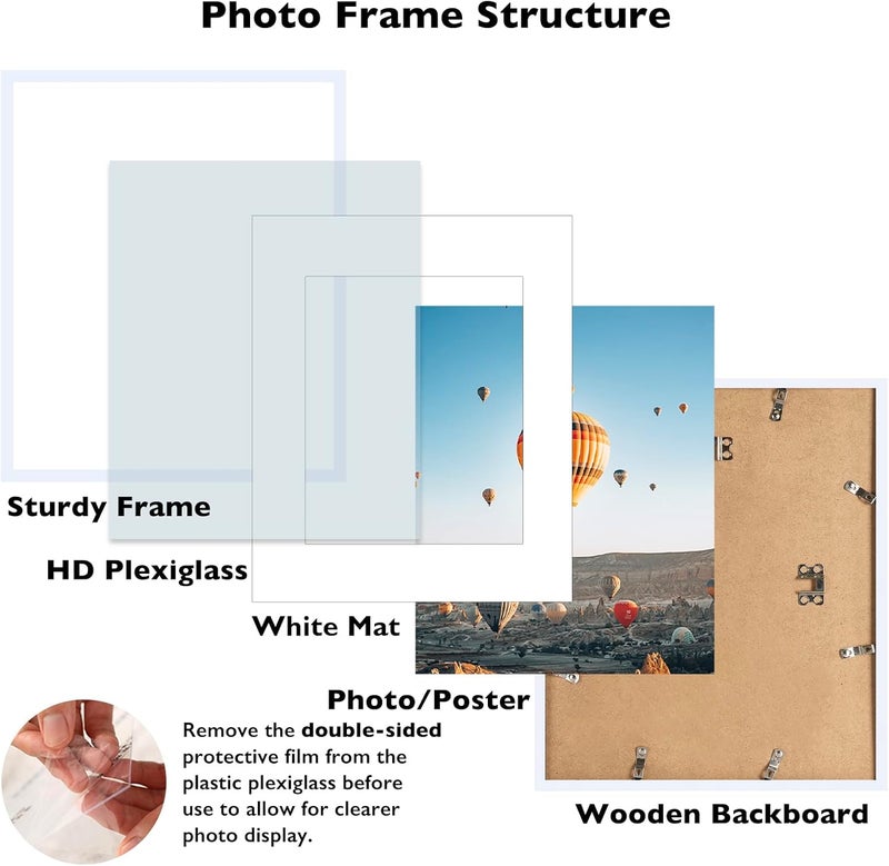JCJMY 22x30 إطار صور بمقاس 22x24 مع ورقة زخرفية، لعرض الصور بمقاس 18x24 مع أو بدون ورقة زخرفية، إطار كبير للتعليق على الحائط بمقاس 22x24. - Image 3