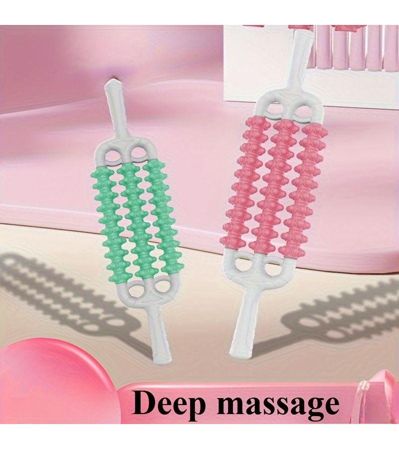 3D Imitation Roller Massage Stick Purple Full Body Deep Muscle Relaxation Yoga Stretching Neck Back Leg Massage Portable Fascia Gun Alternative Post Exercise Tool - Image 1