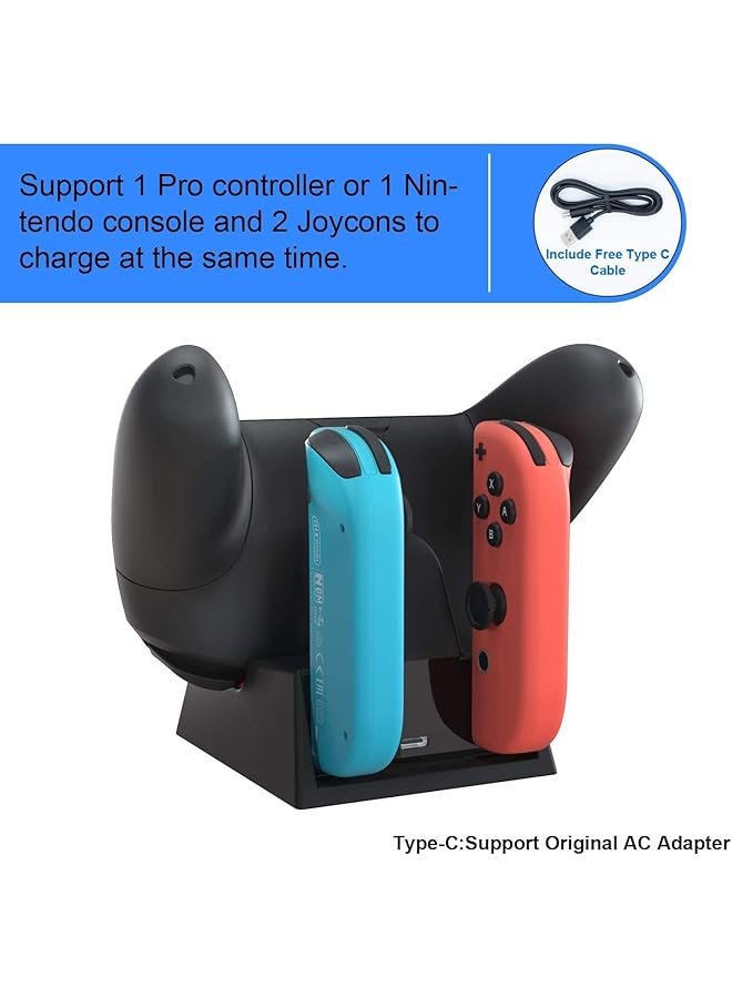 X spring Charging Dock Compatible With Nintendo Switch 9.4X7.8X7.3Cm Usb C Charging With Stable Power Output Compact Charging Stand Ideal For Gaming Switch Accessories For Gamers - Image 3