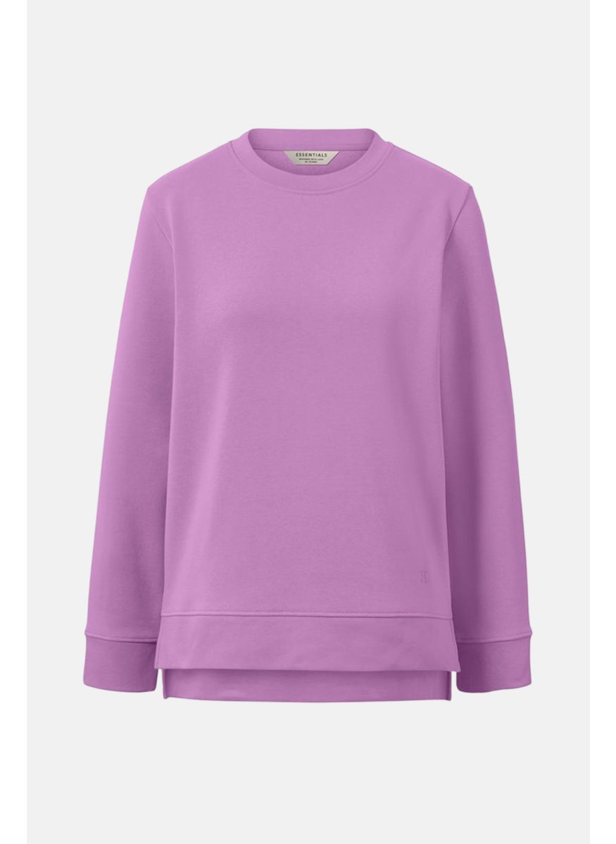 Tchibo Women Crew Neck Knitted Sweater, Lilac  - Image 3