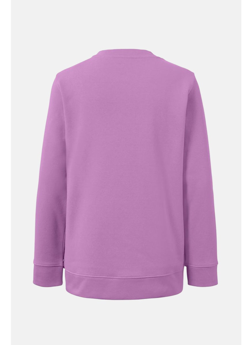 Tchibo Women Crew Neck Knitted Sweater, Lilac  - Image 4