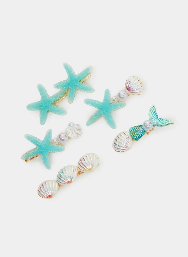 Styli Pack of 5 - Seashell Acrylic Hair Clips
