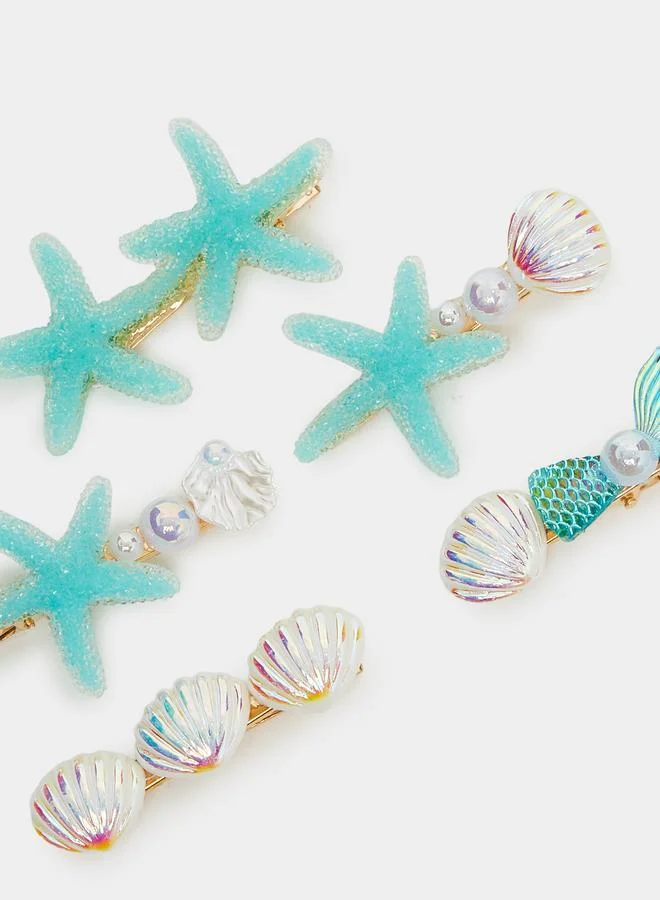 Styli Pack of 5 - Seashell Acrylic Hair Clips