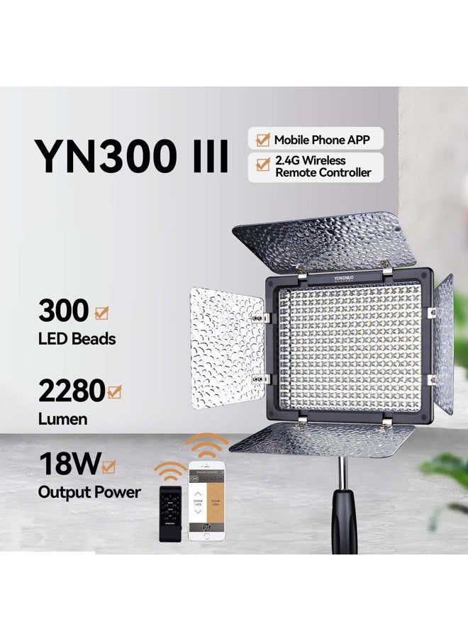 YONGNUO YN300 III LED Video Light with 5600k Color Temperatur e and Adjustable Brightness for Canon Nikon Pentax Olympus Samsung  - Image 1