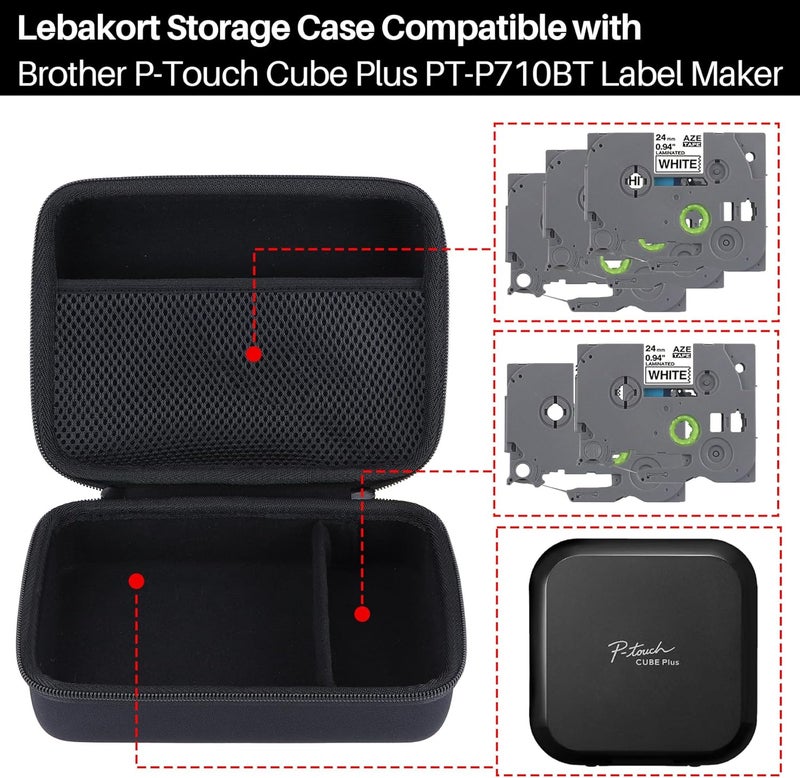 Lebakort Hard Protective Case for Brother P-Touch Cube Plus PT-P710BT Monochrome Label Printer - Image 3