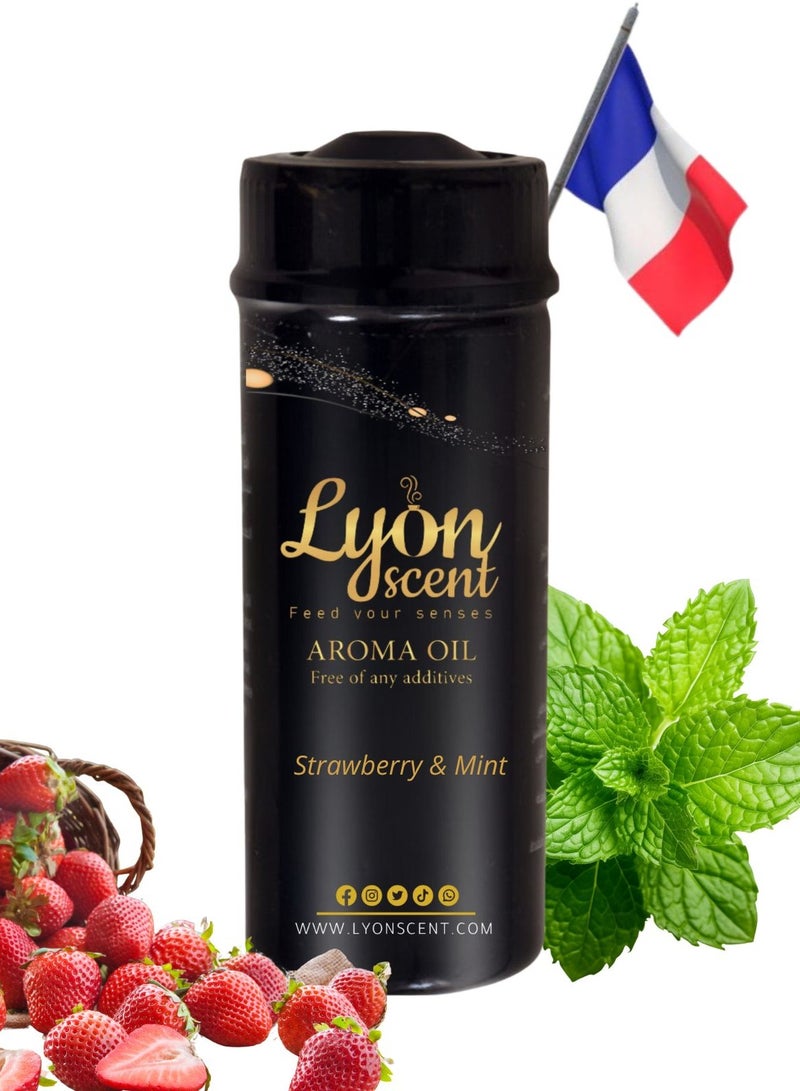 Lyon Scent Aroma Oil, 100% Pure Oil, Perfume for Air Freshener, Diffuser Aroma, Fragrance Oil, Air Freshener Oil refill, Essential Scented Oil, Luxurious Scent (Strawberry & Mint) - Image 1