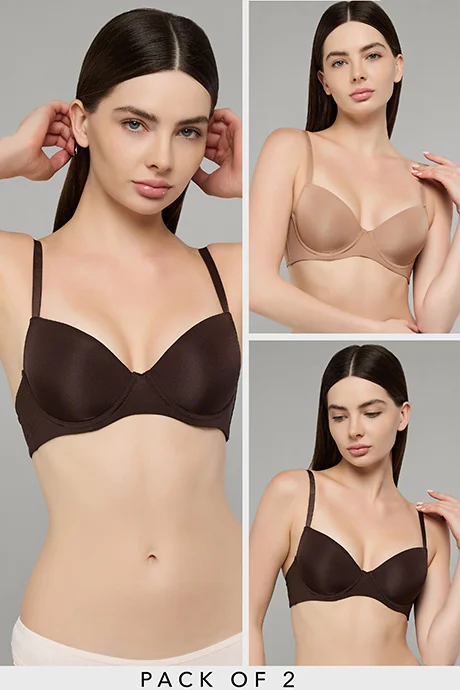 أر أند بي 2 Pack Solid T-Shirt Bras