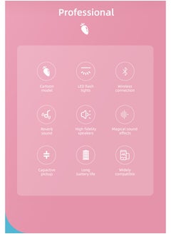 FlashHawk Multifunction Portable 2-in-1 Bluetooth Karaoke Microphone, 4D Stereo Speaker, with LED Ambient Light, 1800mAh, K5, Pink  - Image 3