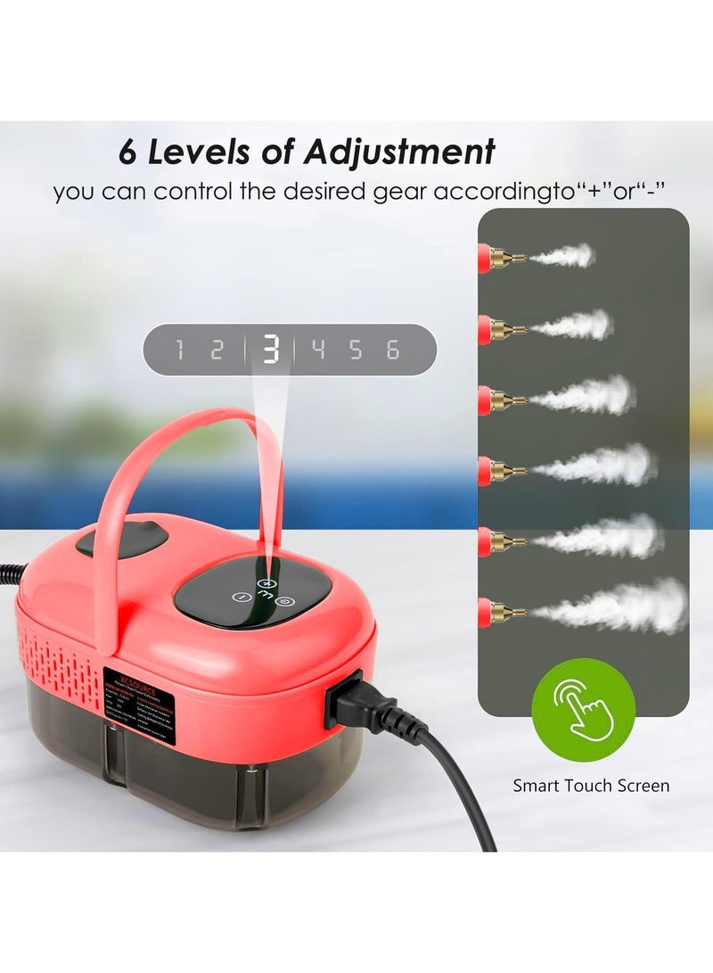 AROAQ 2500W High Pressure Steam Cleaner Household Handheld Steam Cleaner Machine Large Capacity Water Tank for Kitchen Automotive Furniture and Floor Cleaning with 3 Brushes(Red) - Image 2