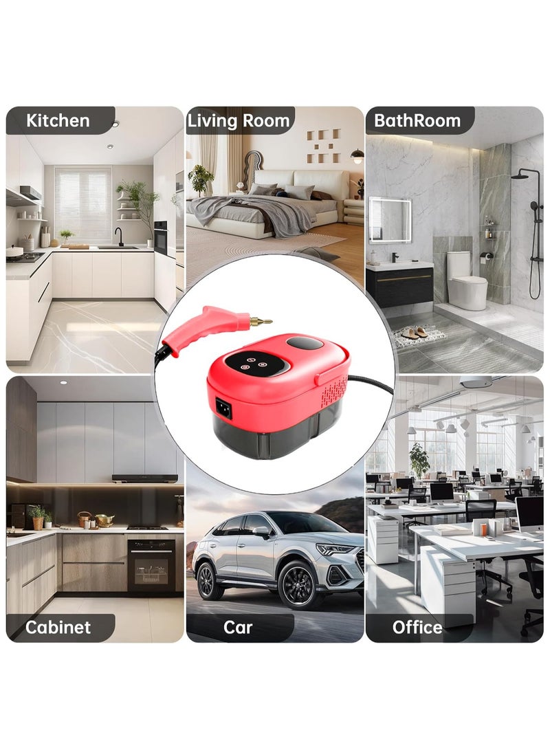 AROAQ 2500W High Pressure Steam Cleaner Household Handheld Steam Cleaner Machine Large Capacity Water Tank for Kitchen Automotive Furniture and Floor Cleaning with 3 Brushes(Red) - Image 4