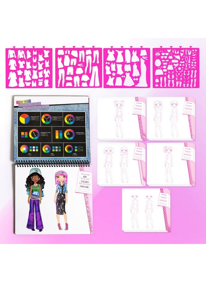 Fashion Angels - I Love Fashion Sketch Portfolio Includes Sketch Pad With Stencils & Stickers Fashion Design Sketch Book For Girls Ideal Drawing Kit For Kids - Image 1