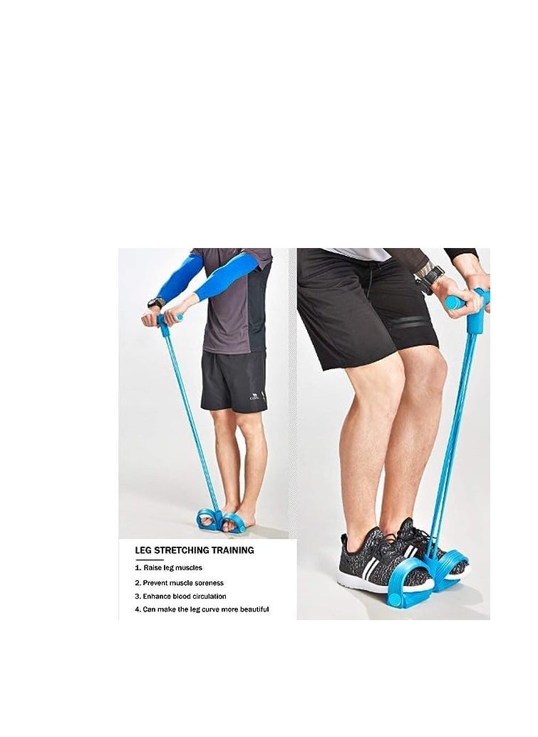 Generic - Pedal Resistance Band, 4-Tube Elastic Sit Up Pull Rope Sit-Up Chest Fitness Beauty Leg, Portable Home Gym with Elastic Bodybuilding Fitness Slimming Training Exercise Bands - Image 1