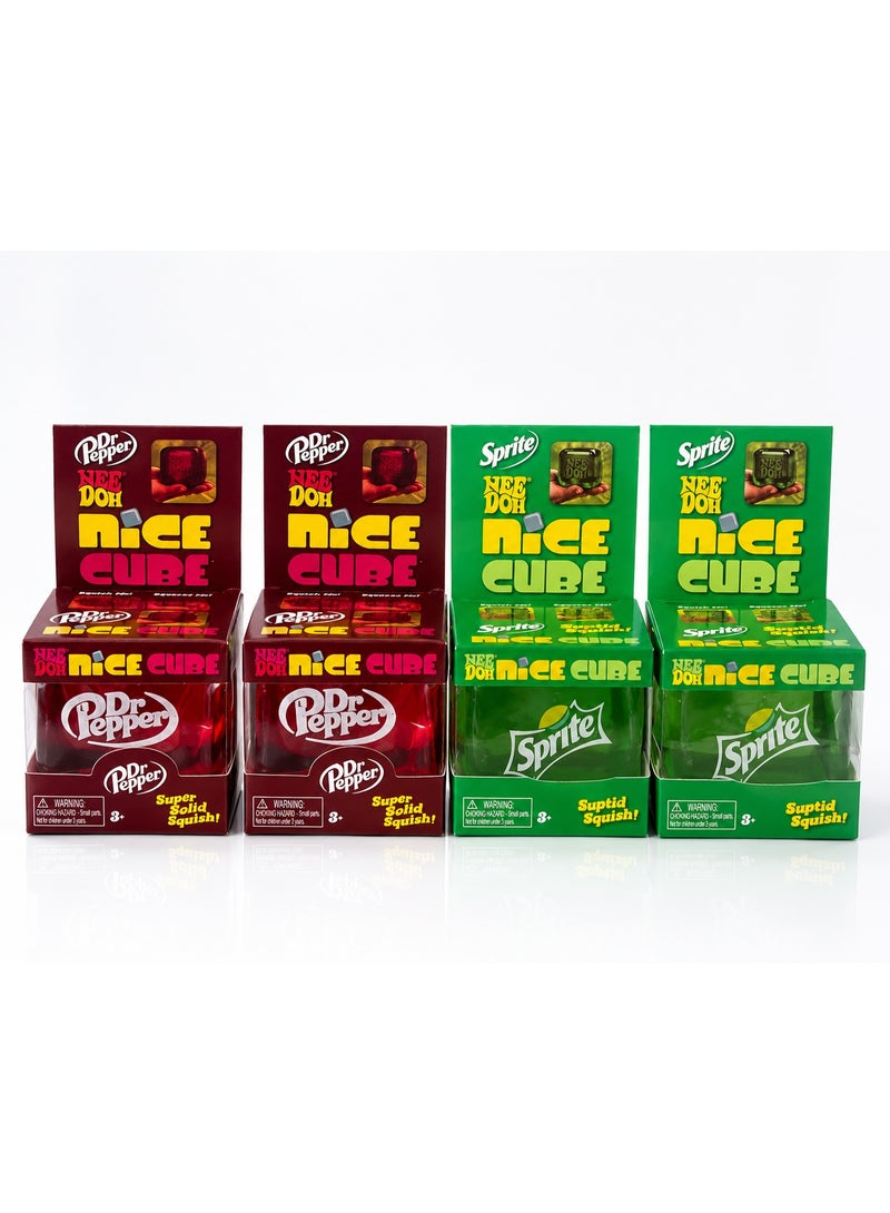 Nee Doh Nice Cube Dr Pepper & Sprite Squishy Stress Relief Fidget Toy - Pack of 2 - Image 2