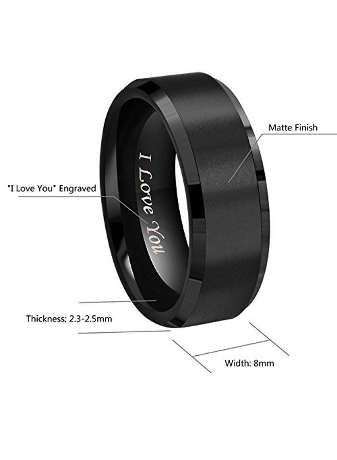 Crownal 4mm 6mm 8mm Black/Silver/Gunmetal/Gold Tungsten Wedding Couple Bands Rings Men Women Matte Brushed Finish Center Engraved "I Love You" Size 4 To 17, 10.5, Tungsten, tungsten - Image 3