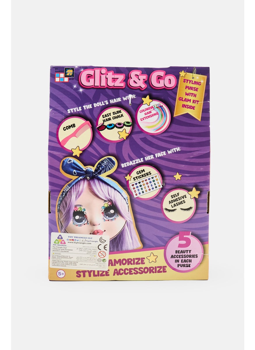 Glitz & Go Kids Girl Cute Purse Style Kit with Beauty Glam Accessories, Assorted  - Image 2