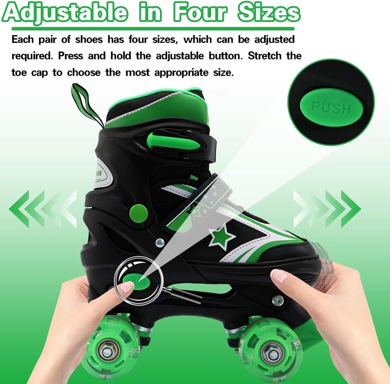WELLWON Kids Roller Skates with Light Up Wheels - Adjustable Sizes for Ages 5-12 - Image 2