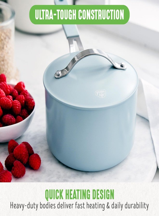 GreenLife 2 Quart Nonstick Saucepan with Lid, Lightweight Healthy PFAS-Free Milk Pan, Dishwasher & Oven Safe Soup Pan, Durable Body, Silicone Stay-Cool Handle, Easy Release Chef’s Pan, Blue Haze - Image 3