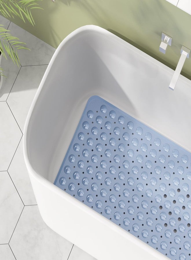 AmazerBath Shower Mat Non Slip 40 x 16 Inches, Shower Stall Mats with Suction Cups and Drain Holes, Non Slip Bath Mat for Tub for Elderly & Kids, Baby Blue - Image 3