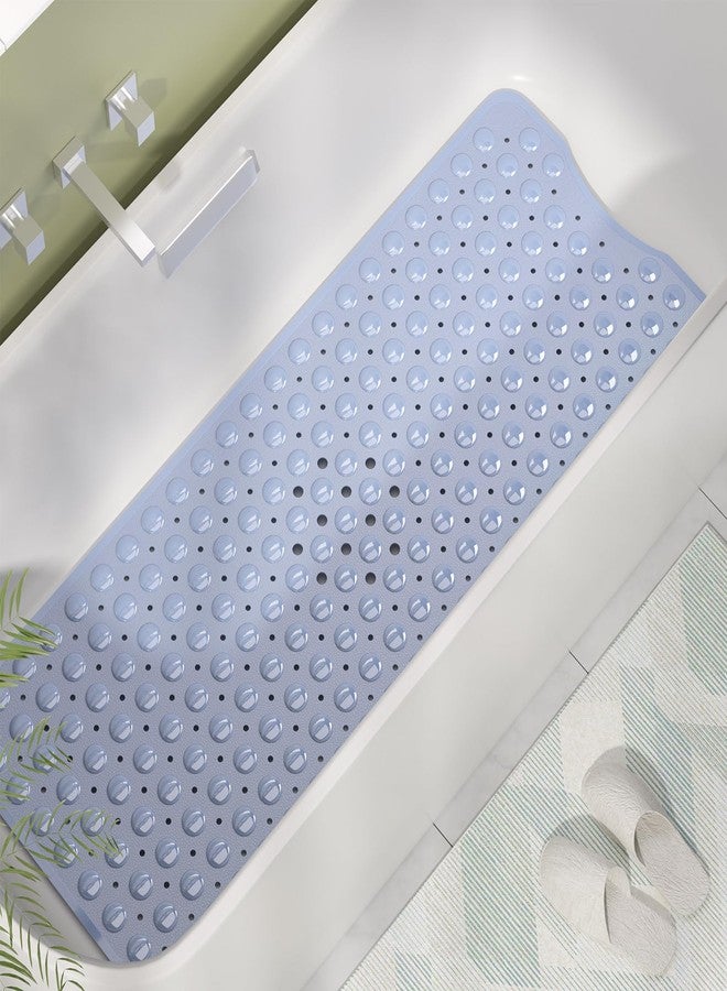 AmazerBath Shower Mat Non Slip 40 x 16 Inches, Shower Stall Mats with Suction Cups and Drain Holes, Non Slip Bath Mat for Tub for Elderly & Kids, Baby Blue - Image 2