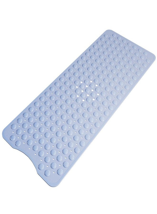 AmazerBath Shower Mat Non Slip 40 x 16 Inches, Shower Stall Mats with Suction Cups and Drain Holes, Non Slip Bath Mat for Tub for Elderly & Kids, Baby Blue - Image 1