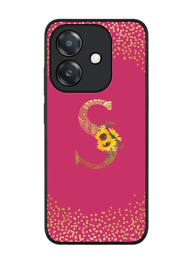 Stylizedd For Oppo A5i Case,Slim fit Camera Protection, Shockproof Thin Phone cover  - Custom Floral Monogram - S ( Deep Pink )