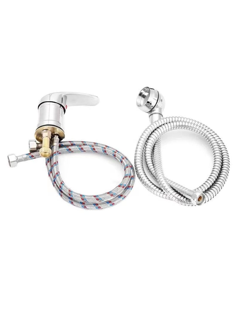 SYOSI Salon Water Faucet Set Anti Splash Design Bathtub Faucets Filter Water Zinc Alloy Construction One Button Water Stop Dog Wash Easy Installation And Wash for Shampoo Bed Bowl or Backwash Unit - Image 4