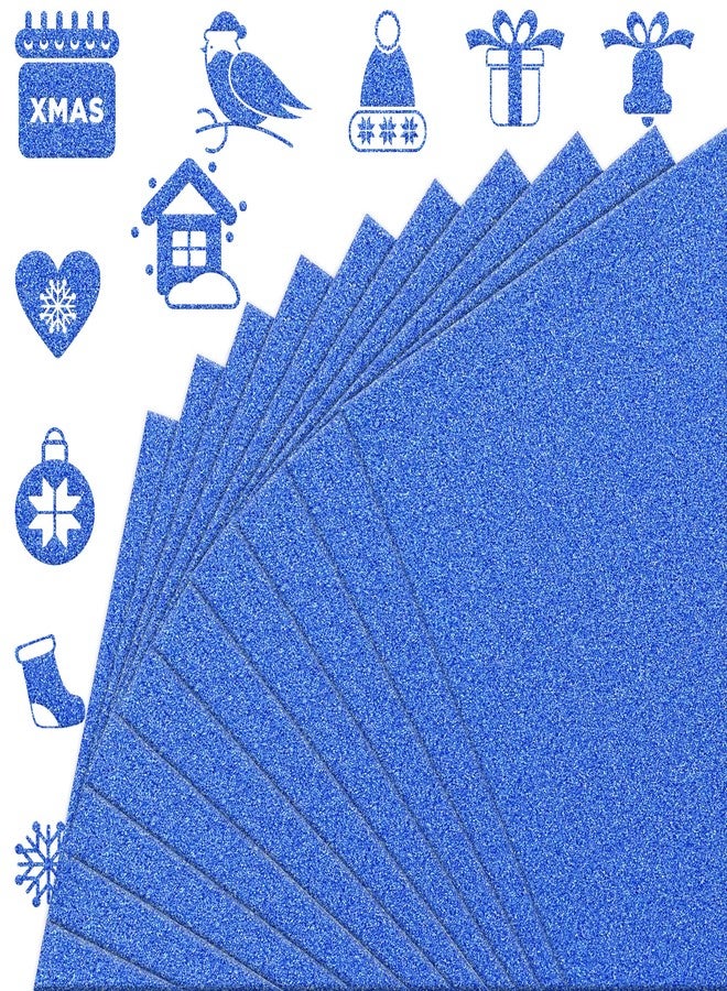 FEILIBAY 20 Sheets Royal Blue Glitter Cardstock Paper, A4 Size Glitter Paper for Crafts, Birthday and Wedding Party decorations, Gift Box packing and Other DIY Projects, 250GSM/92lb - Image 1