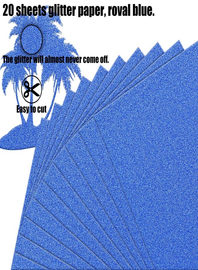 FEILIBAY 20 Sheets Royal Blue Glitter Cardstock Paper, A4 Size Glitter Paper for Crafts, Birthday and Wedding Party decorations, Gift Box packing and Other DIY Projects, 250GSM/92lb - Image 3