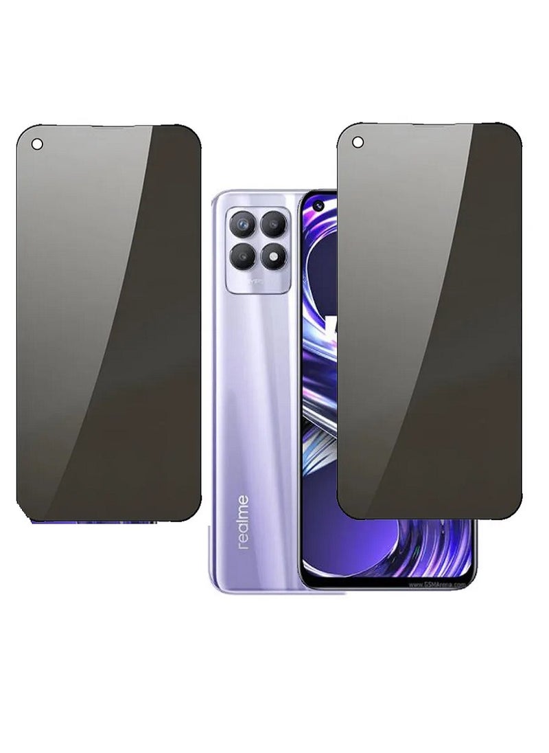 Super 2 Pieces Tempered Glass Screen Protector Anti-Spy Privacy Designed For Realme 8i  Full Screen Coverage And Bubble Free - Image 1