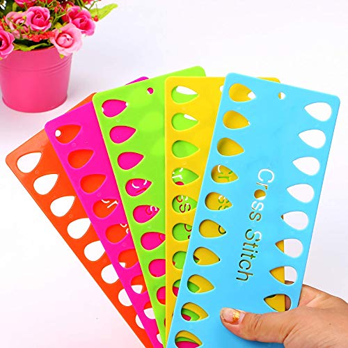 TCOTBE 5 Pack Embroidery Floss Organizer,Cross Stitch Thread Holder Storage Tool 20 Positions Craft Storage Holder Tools Accessory for Cotton Thread Craft DIY Sewing Storage Multicolor - Image 1