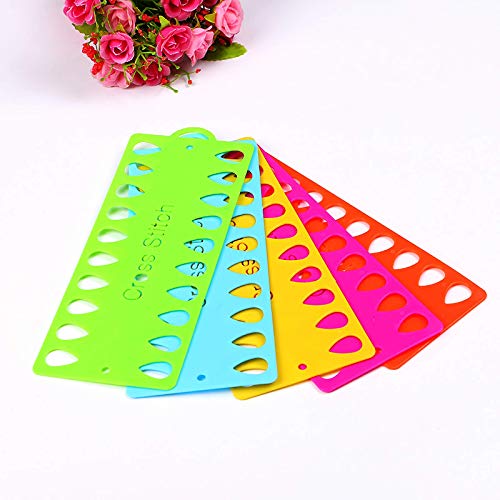 TCOTBE 5 Pack Embroidery Floss Organizer,Cross Stitch Thread Holder Storage Tool 20 Positions Craft Storage Holder Tools Accessory for Cotton Thread Craft DIY Sewing Storage Multicolor - Image 2