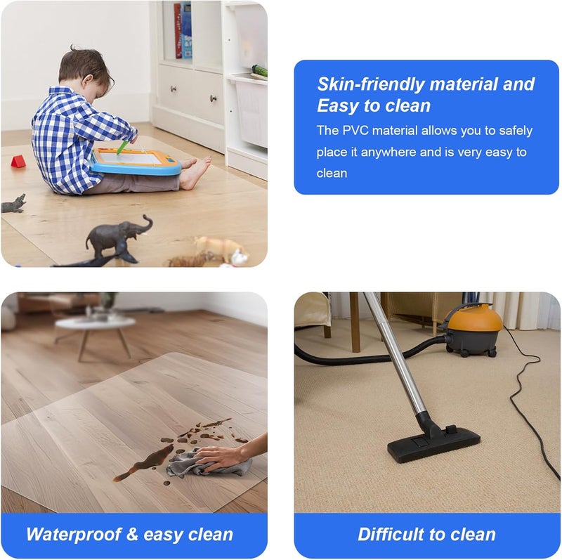 Azadx Office Chair Mat for Easy Glide and Protection - Clear Plastic Mat for Hardwood Floor (51" x 63") - Image 5