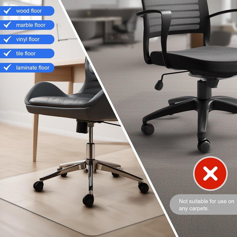 Azadx Office Chair Mat for Easy Glide and Protection - Clear Plastic Mat for Hardwood Floor (51" x 63") - Image 2