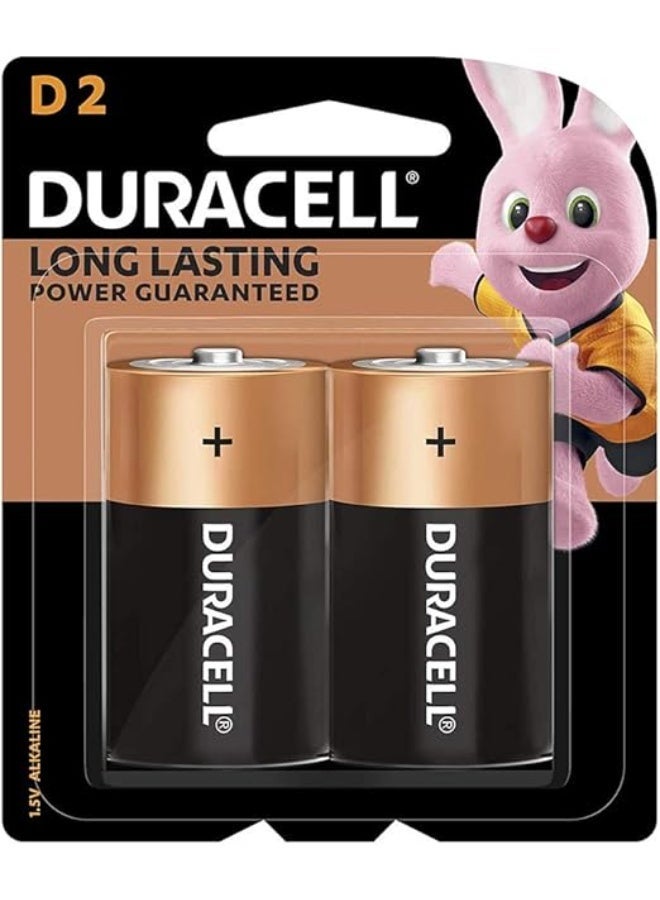 Duracell D2 Monet Duracell Type D Batteries, Pack of 2 - Image 1