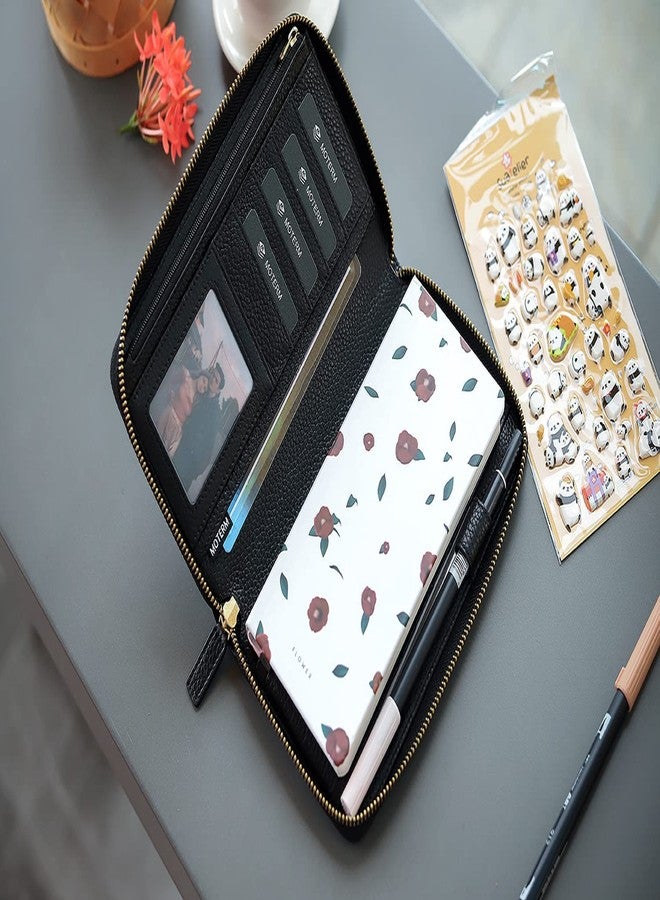 Moterm Zippered Leather Cover for Weeks - Fits Hobonichi Weeks and Weeks Mega Notebook Planners (Pebbled-Black) - Image 3