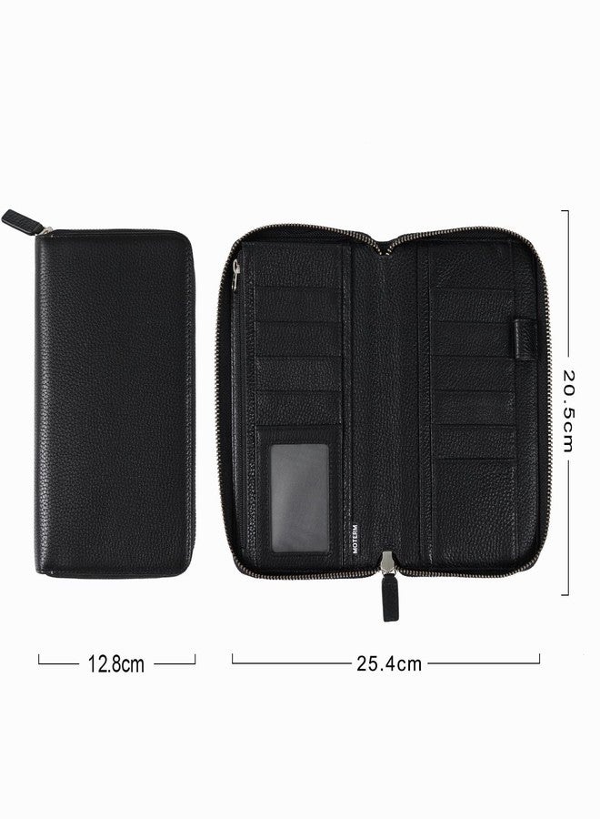 Moterm Zippered Leather Cover for Weeks - Fits Hobonichi Weeks and Weeks Mega Notebook Planners (Pebbled-Black) - Image 2