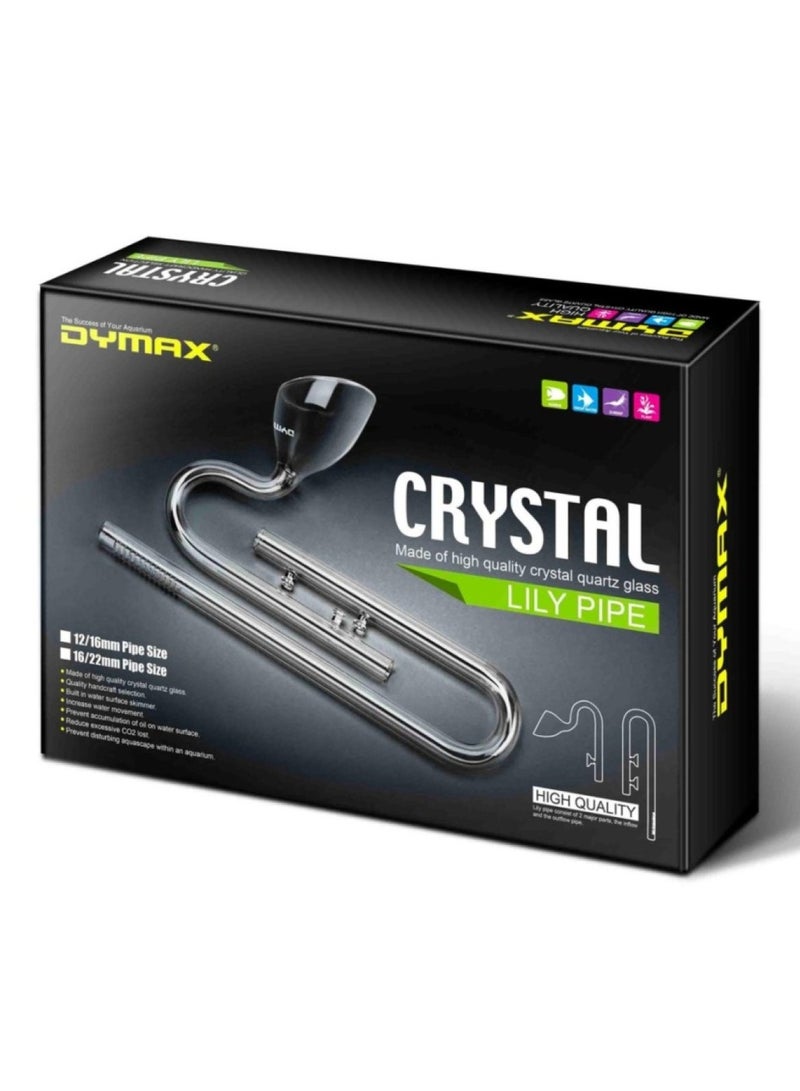 Dymax Crystal Lily Pipe Set 16/22 mm – Quartz Glass Inflow & Outflow Pipes