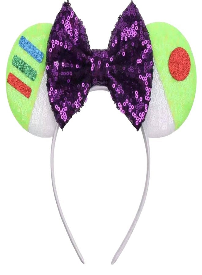 CLGIFT Princess Minnie Ears,Pick your color, Flower Minnie Ears, Floral minnie ears, Purple Sparkle Mouse Ears (Buzz) - Image 1